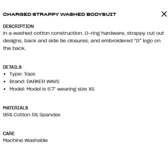 NWT Darker Wavs x Dolls Kill Black Washed Strappy Cutout Detail Bodysuit - Picture 5 of 10